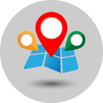 icon showing location markers on a map