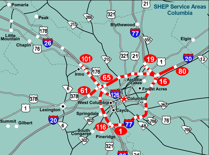 SHEP Patrol area in Columbia, SC