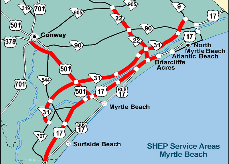 SHEP Patrol area in Myrtle Beach, SC